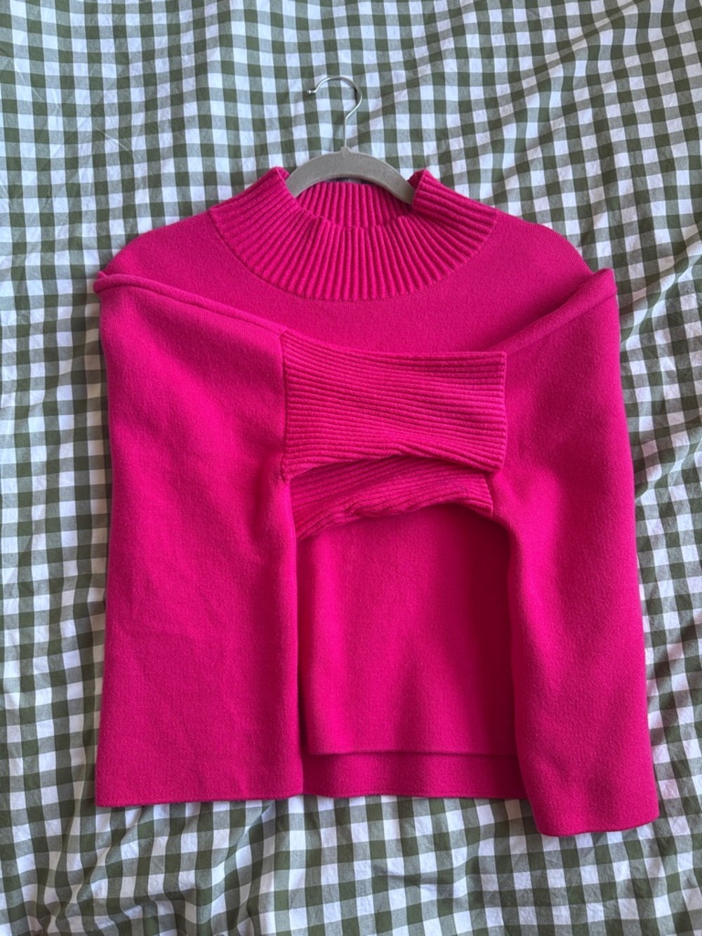 Kerisma Hot Pink Ribbed Mock Neck Sweater